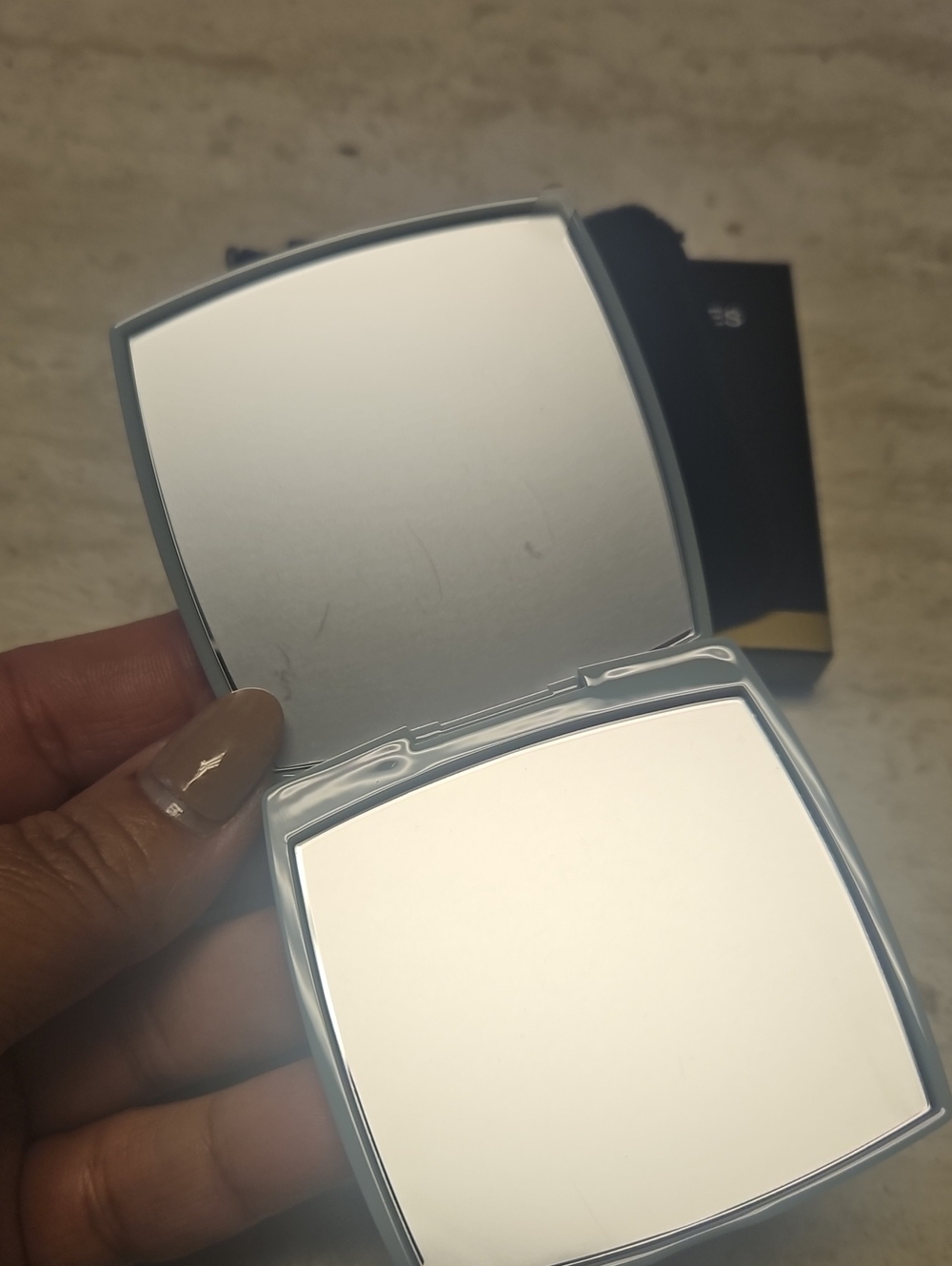 Gray Compact Mirror with Logo - Picture 2 of 3